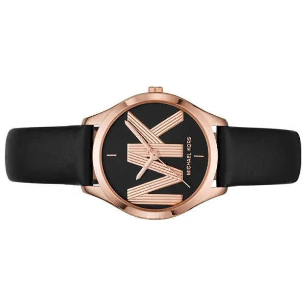 Michael Kors Women’s Quartz Black Leather Strap Black Dial 34mm Watch MK2860