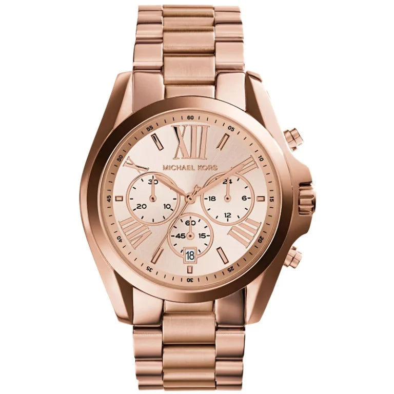 Michael Kors Women’s Quartz Stainless Steel Rose Gold Dial 43mm Watch MK5503