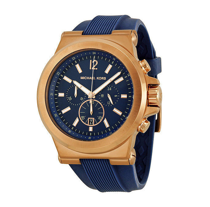 Michael Kors Men’s Chronograph Silicone Strap Blue Dial 49mm Watch MK8295