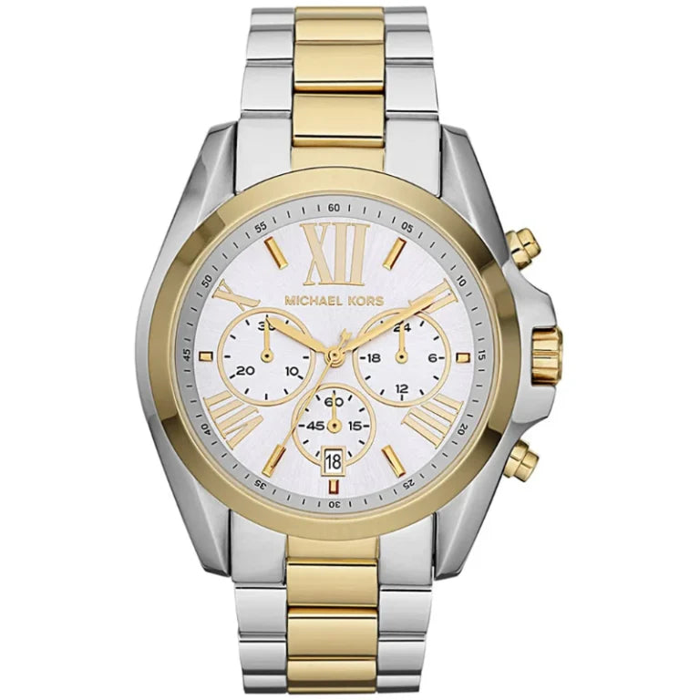 Michael Kors Women’s Chronograph Quartz Stainless Steel Silver Dial 43mm Watch MK5627