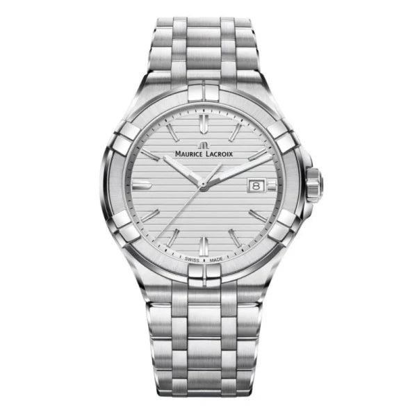 Maurice Lacroix Men’s Quartz Swiss Made Silver Stainless Steel Silver Dial 42mm Watch AI1008-SS002-131-1
