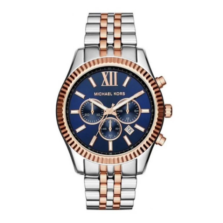Michael Kors Men’s Quartz Two-tone Stainless Steel Blue Dial 45mm Watch MK8412