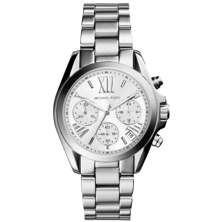 Michael Kors Women’s Chronograph Quartz Stainless Steel Silver Dial 34mm Watch MK6174