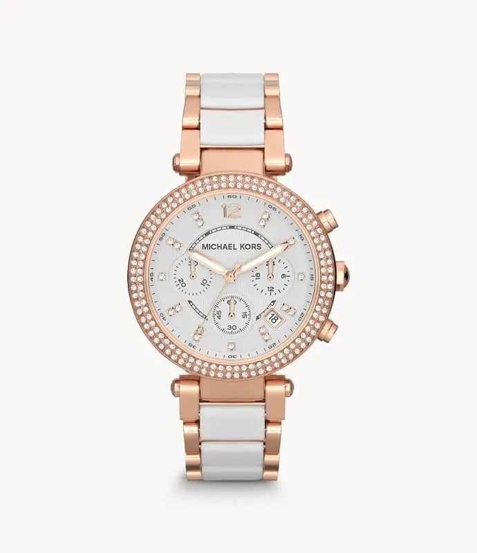Michael Kors Women’s Quartz Stainless Steel White Dial 38mm Watch MK5774