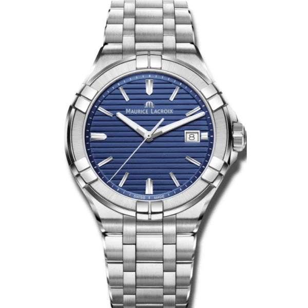 Maurice Lacroix Men’s Quartz Swiss Made Silver Stainless Steel Blue Dial 42mm Watch AI1008-SS002-431-1