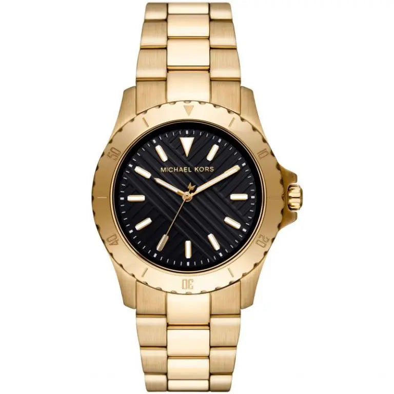 Michael Kors Men’s Quartz Gold Stainless Steel Black Dial 40mm Watch MK9078
