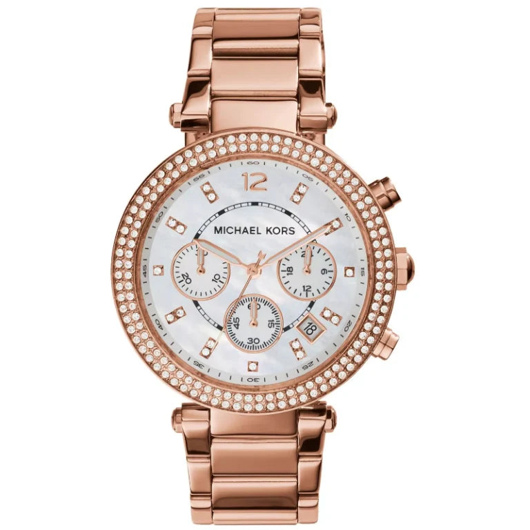Michael Kors Women’s Quartz Stainless Steel Mother of pearl Dial 39mm Watch MK5491