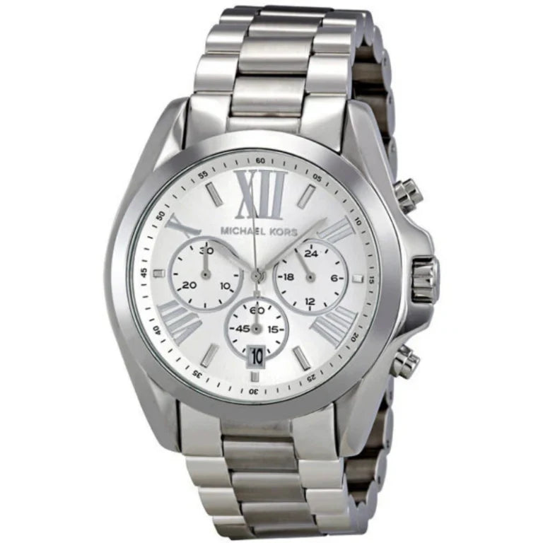 Michael Kors Men’s Chronograph Quartz Stainless Steel Silver Dial 42mm Watch MK5535