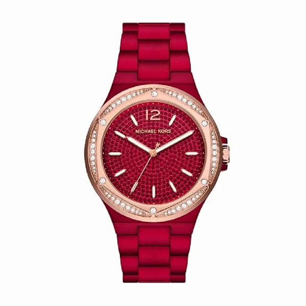 Michael Kors Women’s Quartz Red Stainless Steel Red Dial 43mm Watch MK7455