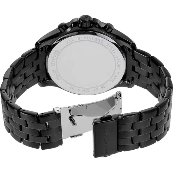 Michael Kors Men’s Chronograph Quartz Black Stainless Steel Black Dial 44mm Watch MK9127
