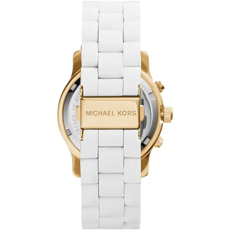 Michael Kors Women’s Quartz Silicone & Stainless Steel White Dial 39mm Watch MK5145