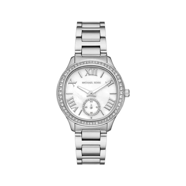 Michael Kors Women’s Quartz Silver Stainless Steel White Dial 38mm Watch MK4807