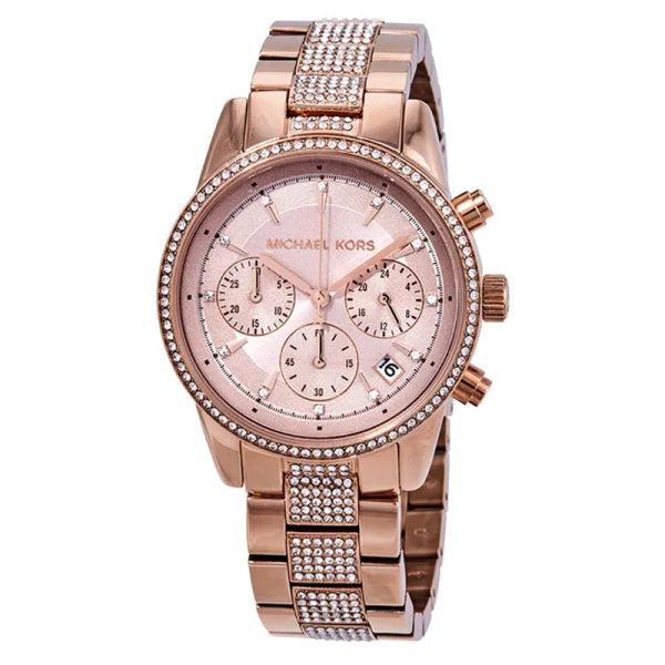 Michael Kors Women’s Quartz Rose Gold Stainless Steel Rose Gold Dial 37mm Watch MK6485