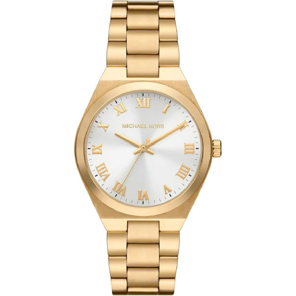 Michael Kors Women’s Quartz Gold Stainless Steel White Dial 37mm Watch MK7391