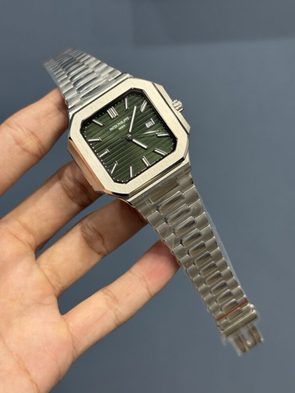 NEW COLLECTION SILVER WITH OLIVE GREEN DIAL QUARTZ WATCH