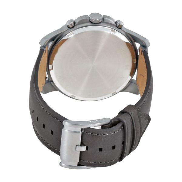 Fossil Men’s Chronograph Quartz Grey Leather Strap Grey Dial 44mm Watch FS5183