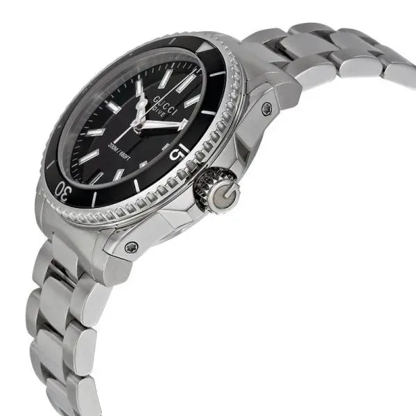 Gucci Women’s Quartz Stainless Steel Swiss Made Black Dial 32mm Watch YA136403