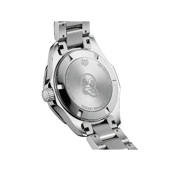 Tag Heuer Aquaracer Women’s Quartz Swiss Made Silver Stainless Steel Black Mother Of Pearl Dial 35mm Watch WAY131M.BA0748