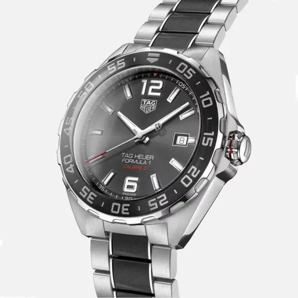 Tag Heuer Formula 1 Men’s Automatic Swiss Made Two-tone Stainless Steel Grey Dial 43mm Watch WAZ2011.BA0843