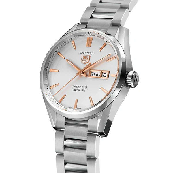 Tag Heuer Carrera Men’s Automatic Swiss Made Silver Stainless Steel Grey Dial 41mm Watch WAR201D.BA0723