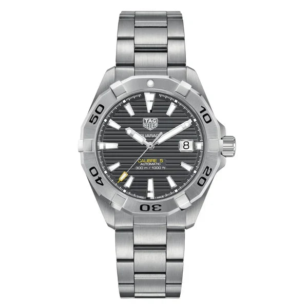 Tag Heuer Aquaracer Men’s Automatic Swiss Made Silver Stainless Steel Grey Dial 41mm Watch WBD2113.BA0928