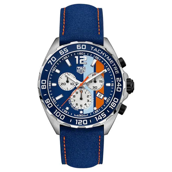 Tag Heuer Formula 1 Men’s Quartz Swiss Made Blue Leather Strap Multi Color Dial 43mm CAZ101N.FC8243