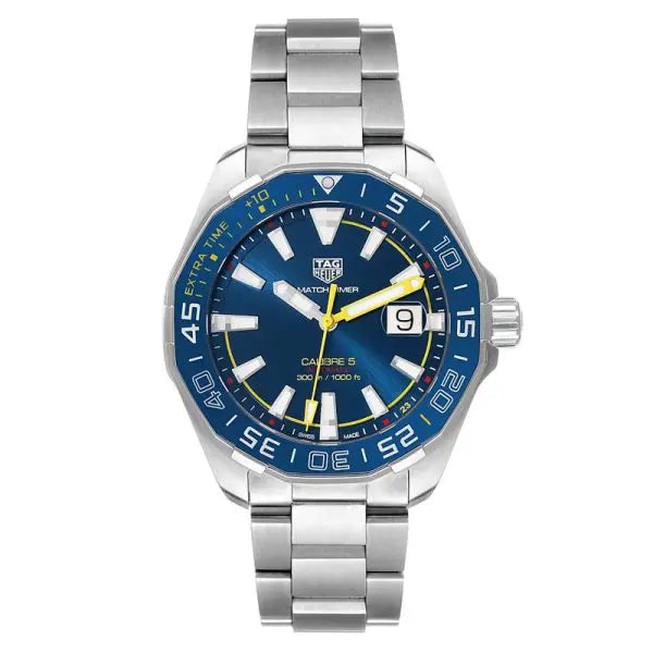 Tag Heuer Aquaracer Men’s Automatic Swiss Made Silver Stainless Steel Blue Dial 43mm Watch WAY201H.BA0927