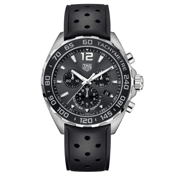 Tag Heuer Formula 1 Men’s Quartz Swiss Made Black Silicone Strap Black Dial 43mm Watch CAZ1011.FT8024