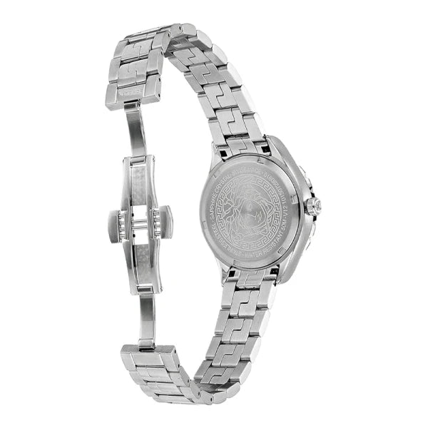 Versace Women’s Quartz Swiss Made Silver Stainless Steel Black Dial 35mm Watch V12020015