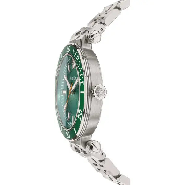 Versace Men’s Quartz Swiss Made Silver Stainless Steel Green Dial 43mm Watch VEZ300421
