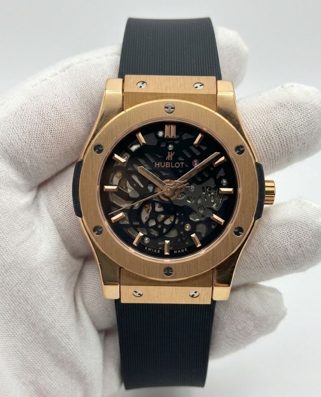 Luxury Rose Gold Skeleton Automatic-Style Watch